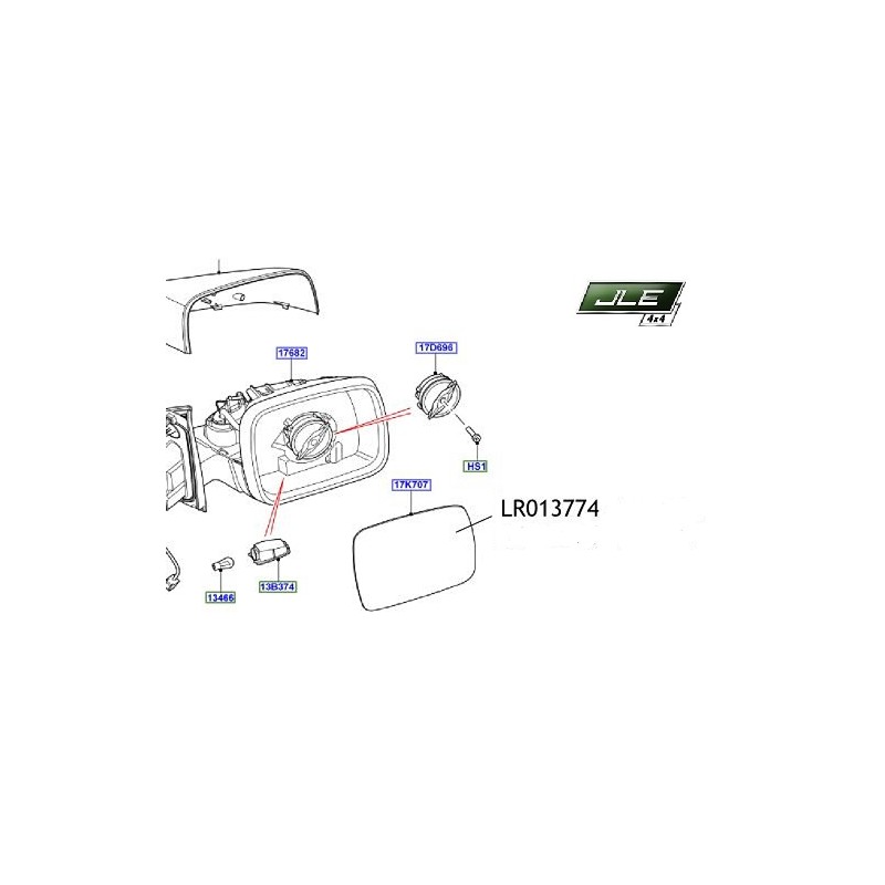 Rétroviseur Côté Passager Pour Land Rover Freelander 2, Range Rover III, Discovery III - Verre Convexe Chauffant