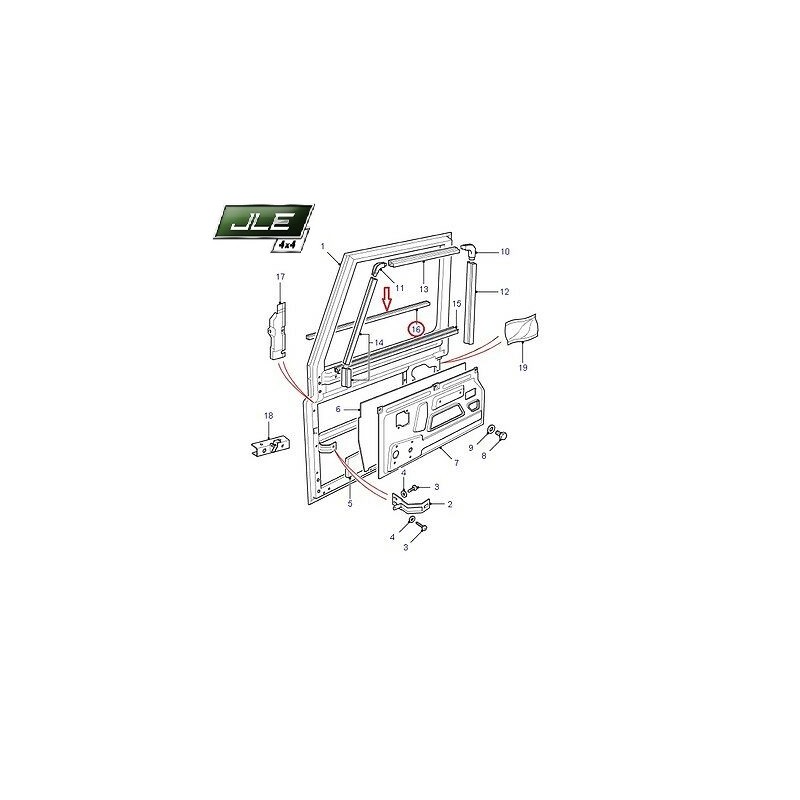 JOINT DE VITRE EXTERIEUR DE PORTE AVANT DE DEFENDER - Best of LAND