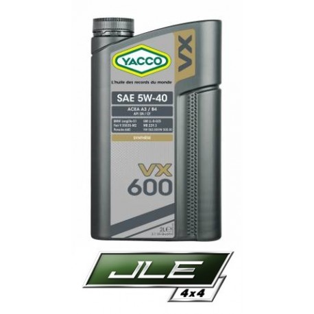 Yacco huile synthèse VX600 SAE 5W-40