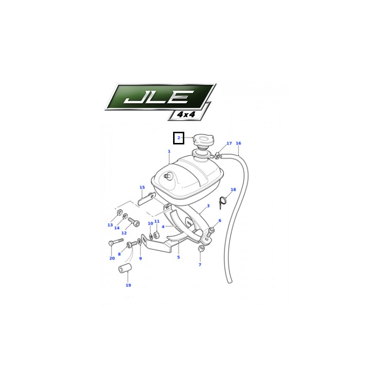 Land Rover Radiator Expansion Tank With Cap – Discovery 1, Range Classic, Defender – AllMakes 4x4/Britpart