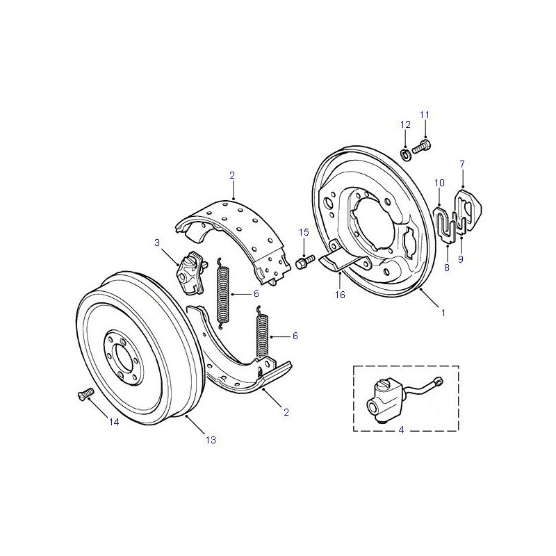 Jeu De Mâchoires De Frein à Main Pour Land Rover Defender, Discovery, Range P38 - Référence ICW500010