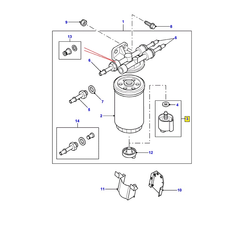 Capteur d'eau filtre à carburant OEM Defender TD5